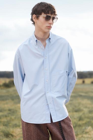 EMBROIDERED LIMITED EDITION OXFORD SHIRT - Light blue by Zara - Image 0