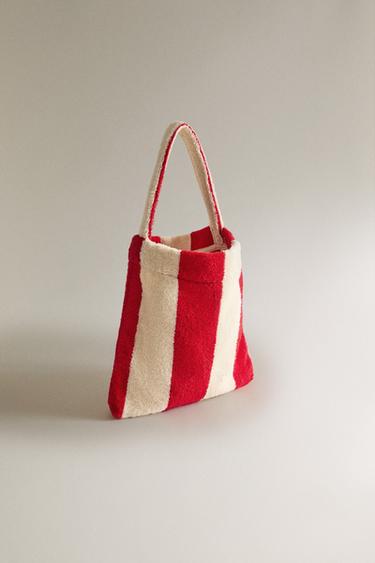SMALL TERRY BEACH TOILETRY BAG - Red by Zara - Image 1