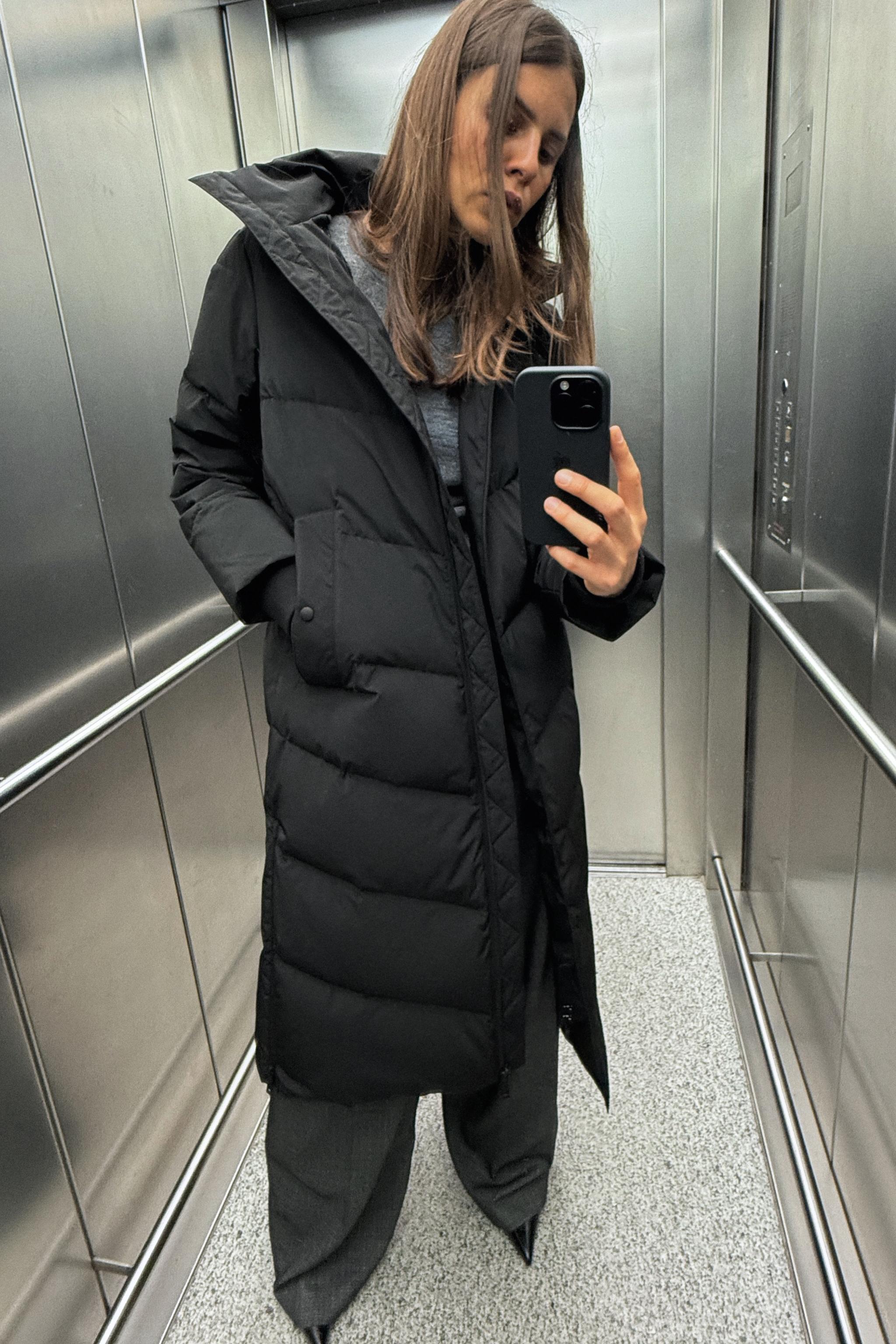 Black parka zara online