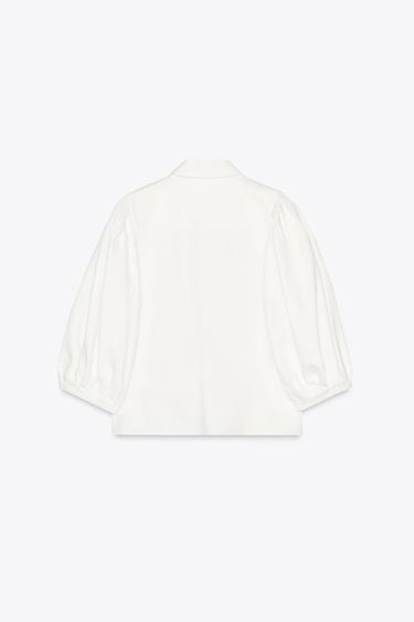 ZW COLLECTION DENIM BLOUSE - Oyster-white by Zara - Image 6