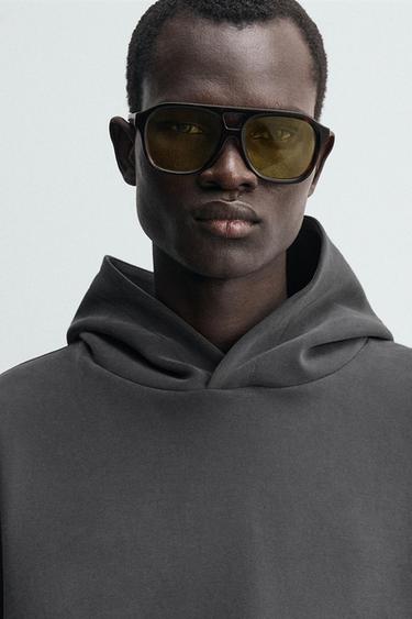 Zara ISPRANA DUKSERICA SA KAPULJAČOM MEKANA NA DODIR – plava / siva