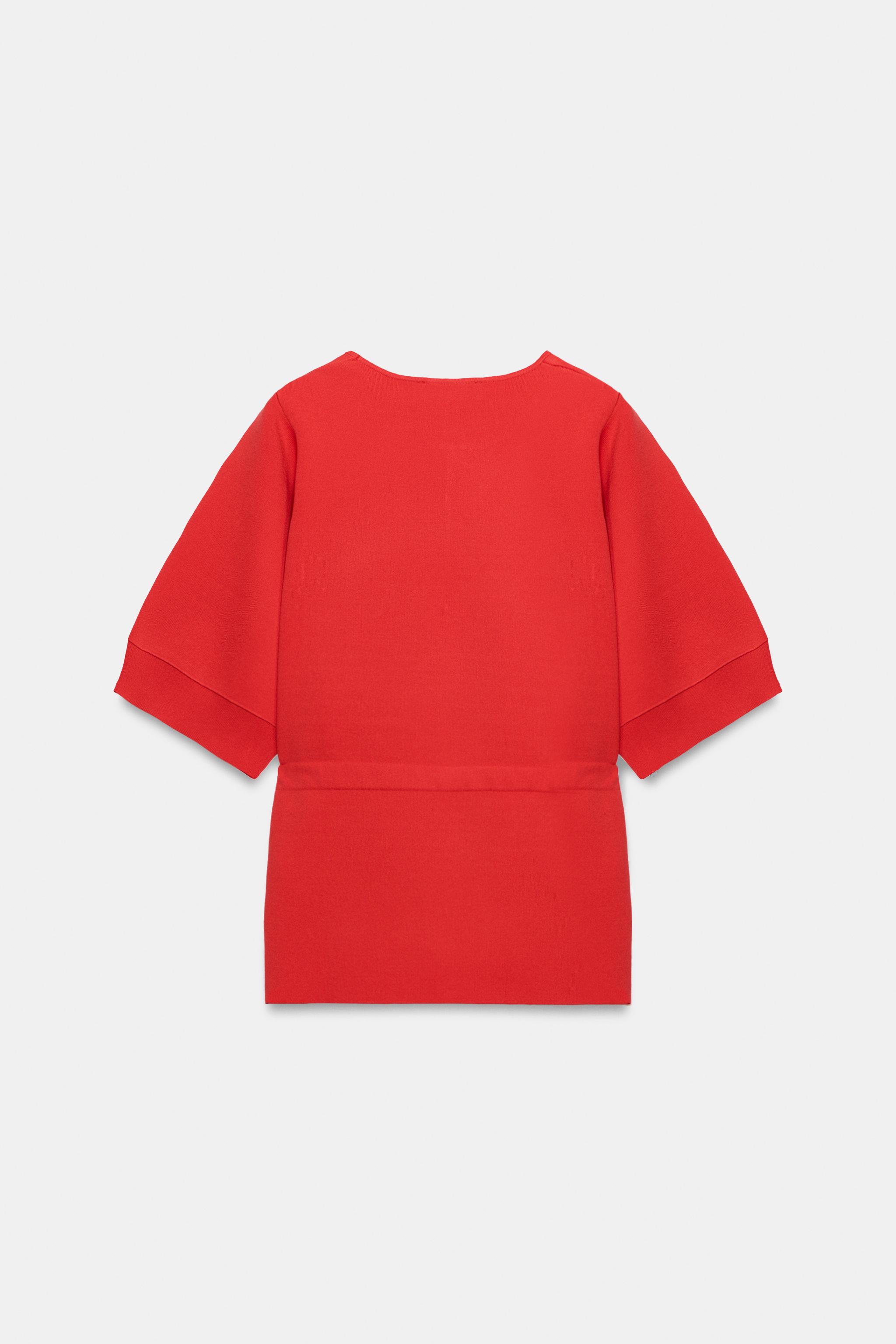 SHORT SLEEVE TIE KNIT JUMPER