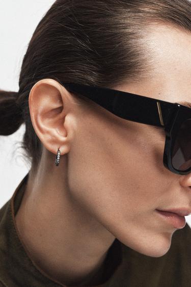 PACK OF MISMATCHED RHINESTONE AND BALL EARRINGS - Golden by Zara