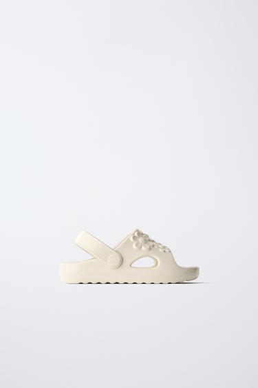 FANTASY SLIDE SANDALS - Ecru White by Zara
