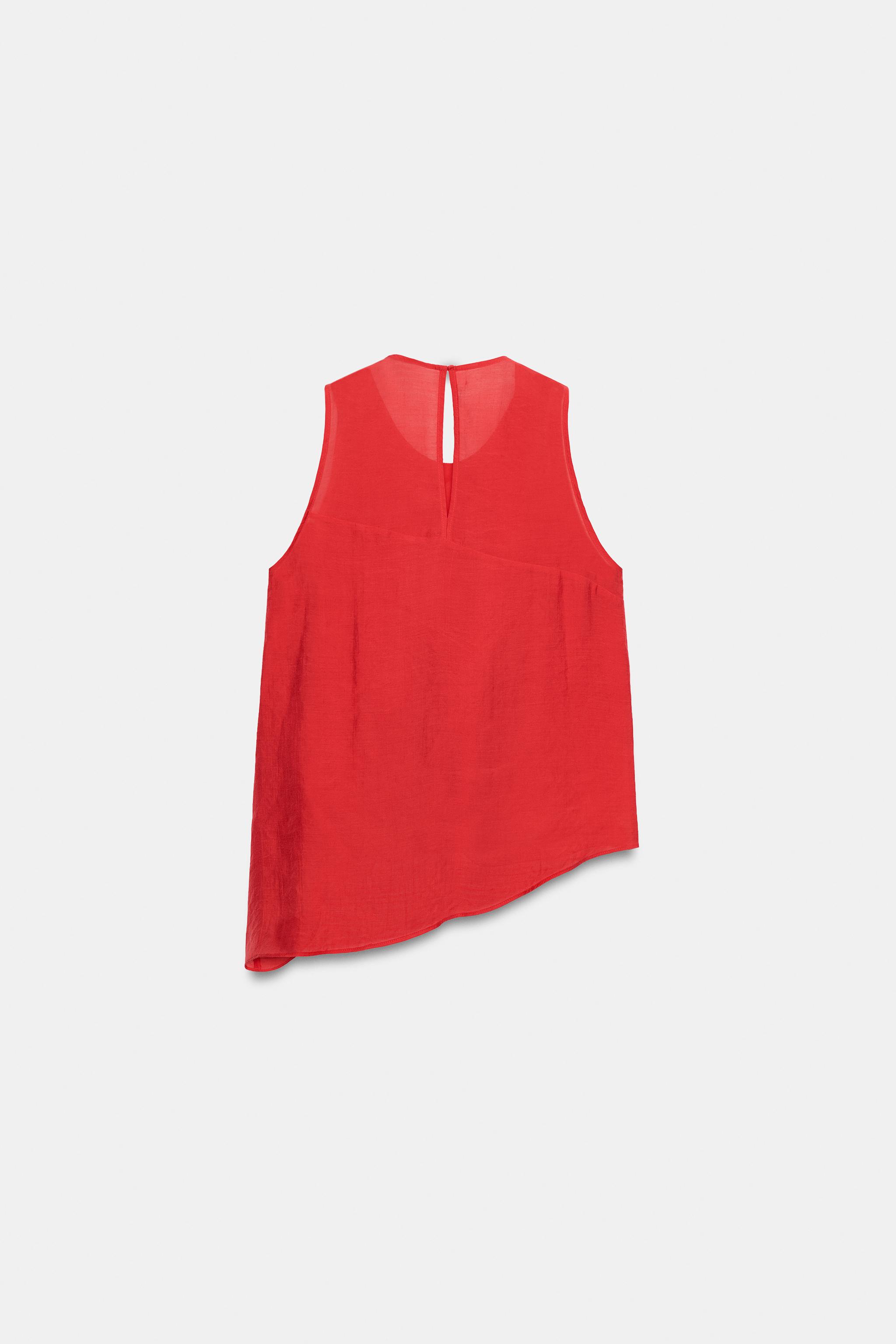 Zara ASİMETRİK FIRFIRLI TOP görsel 5