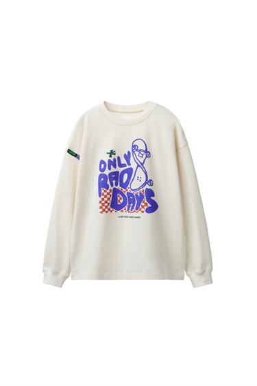 PRINTED T-SHIRT WITH LABEL - Ecru by Zara