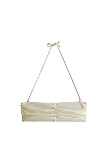 PLÁŽOVÝ BIKINOVÝ TOP S NABÍRÁNÍM - Přírodní od Zara