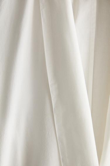 GATHERED COTTON DRESSING GOWN - White by Zara - Image 3