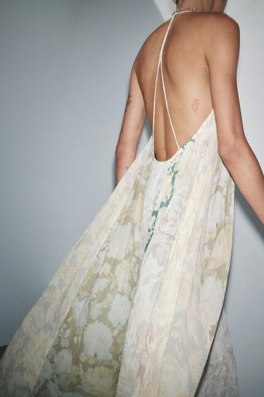 VESTIDO PATCHWORK FLORES ZW COLLECTION - Beige de Zara