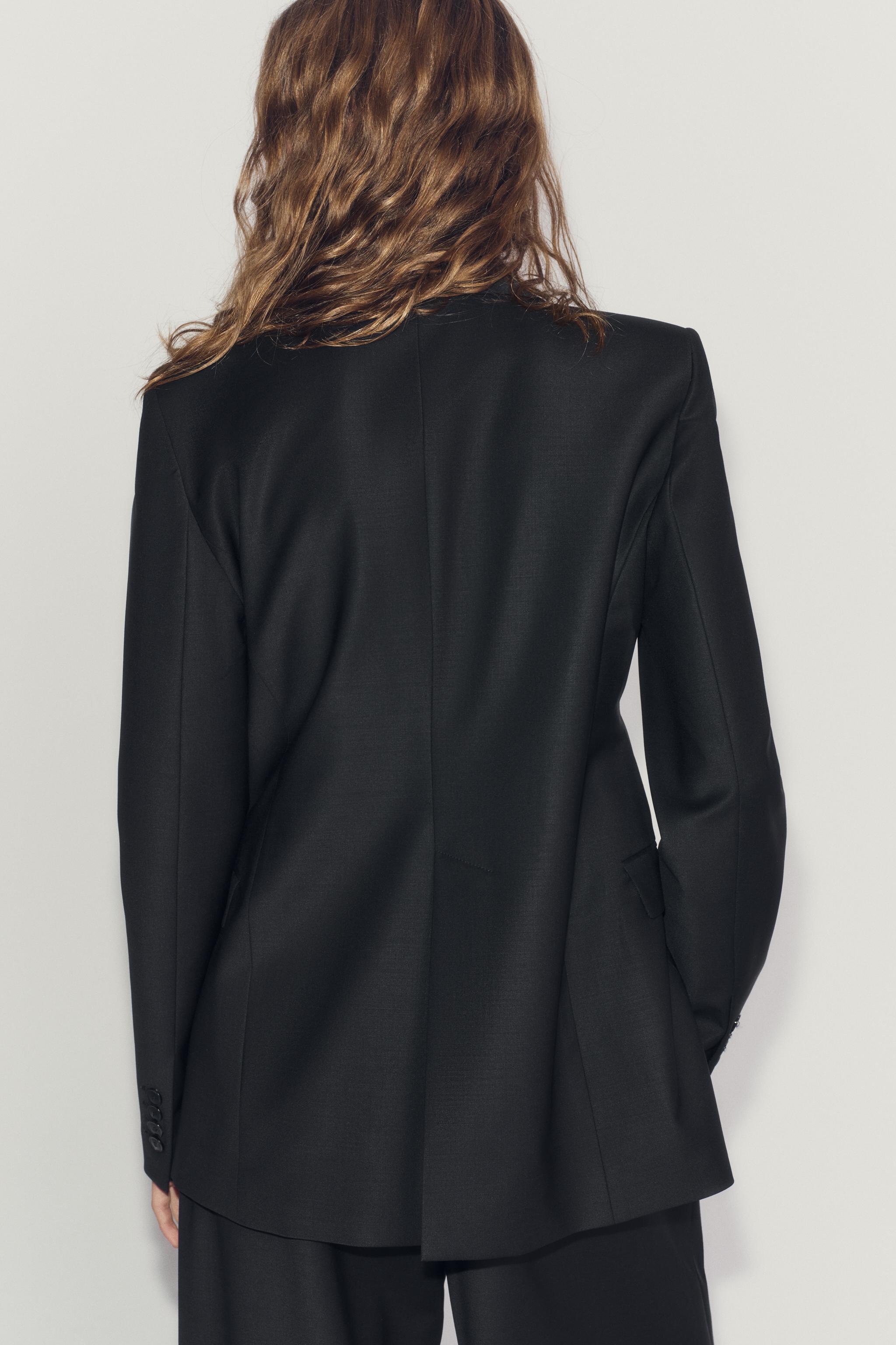 Zara ZW COLLECTION WOOL BLEND ASYMMETRIC BLAZER — фото 5