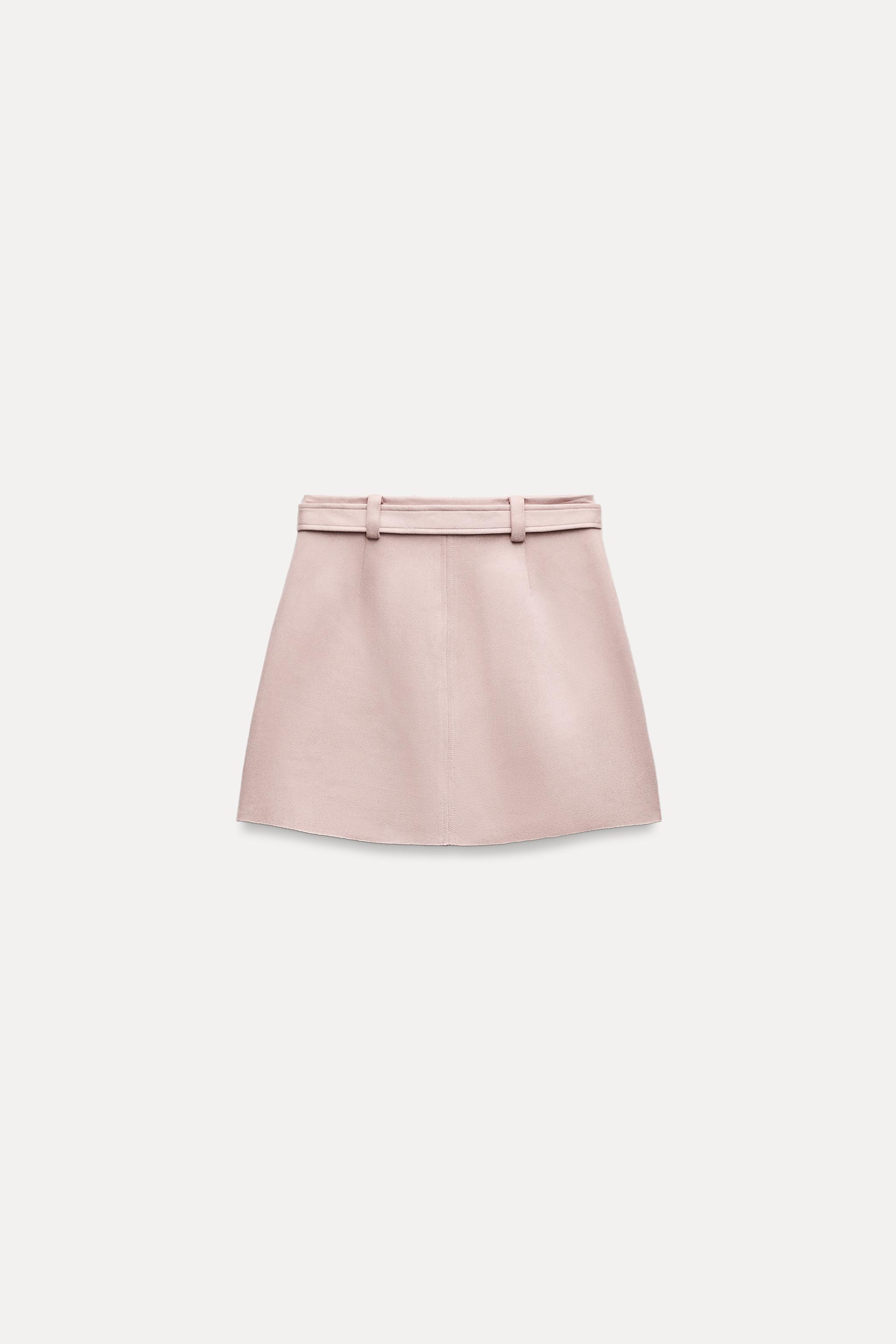 Pink suede skirt hotsell