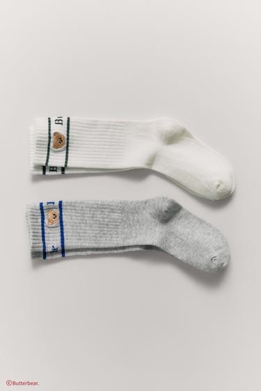 2-PACK OF BUTTERBEAR © LONG SOCKS - WHITE by Zara