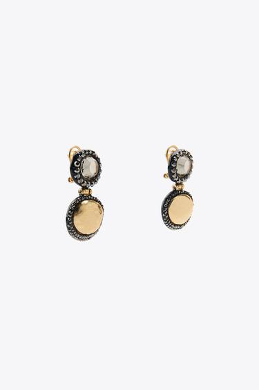 BOUCLES D'OREILLES BIJOU BRILLANTS - Or / Argent de Zara - Image 2