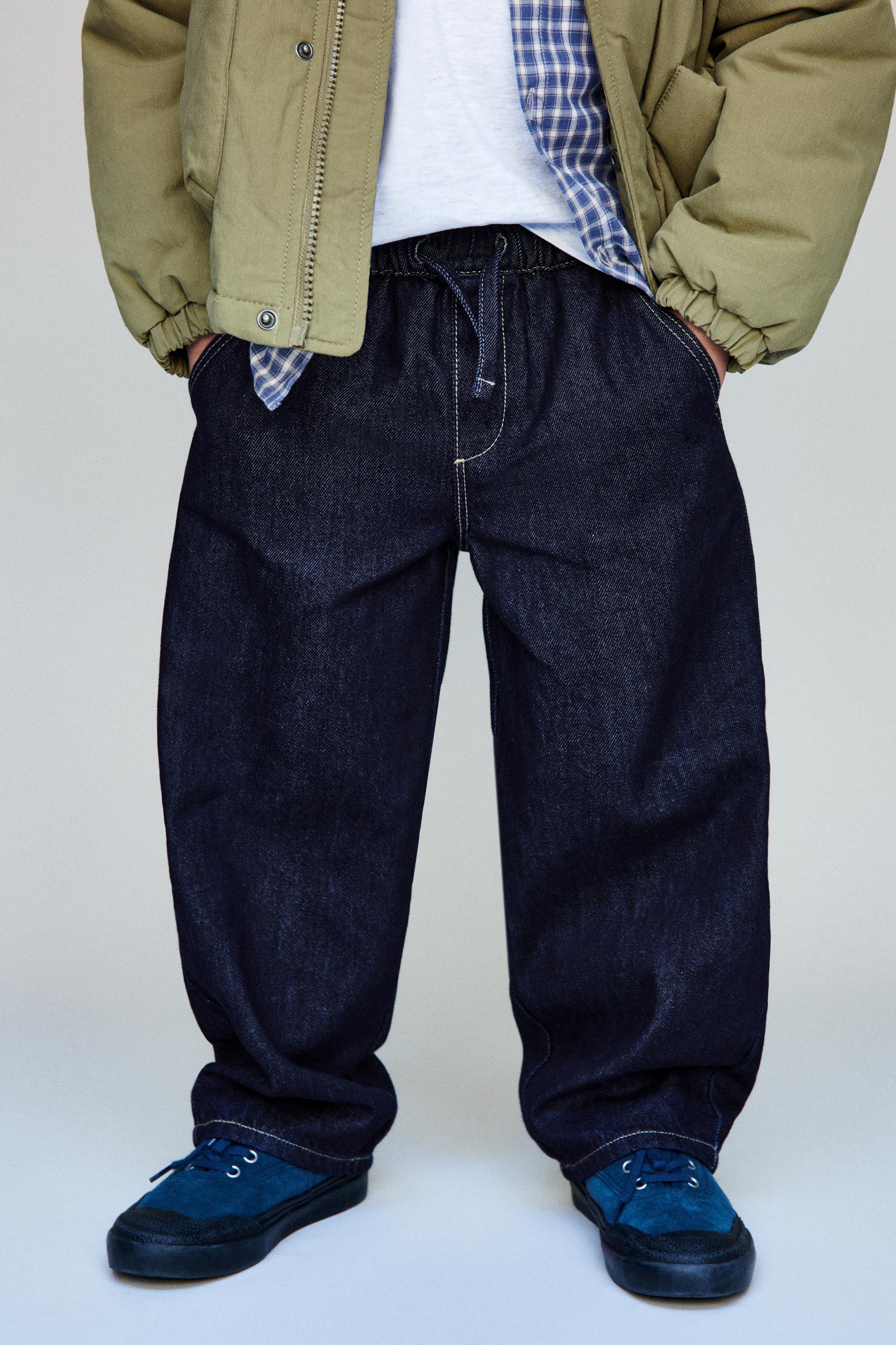 TIE-WAIST LOOSE JEANS