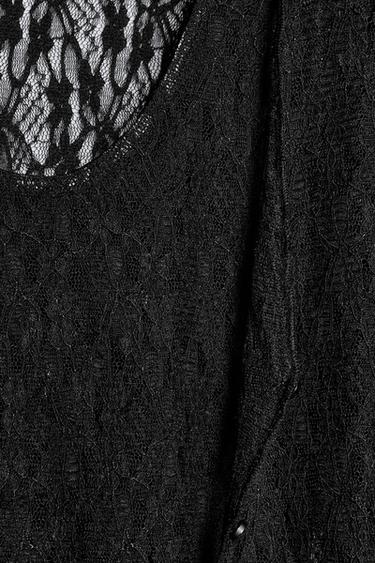 DOUBLE EFFECT LACE TOP - Black by Zara - Image 5