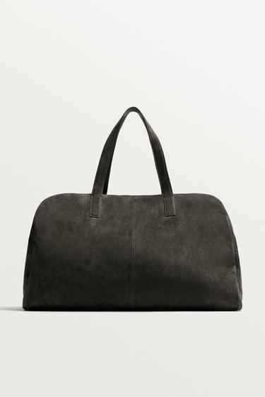XL LEATHER TRAVEL BAG - Grey by Zara