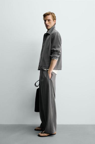 LOOSE-FITTING PLEATED TROUSERS - Taupe grey by Zara - Image 3