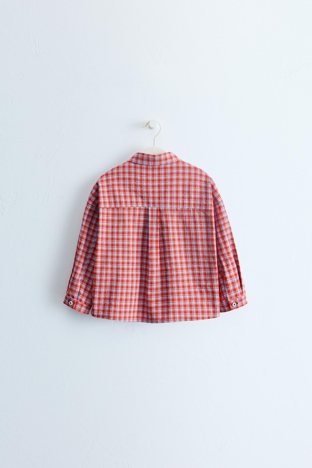 ZARA TIMELESS - PLAID PRINT SHIRT — RED