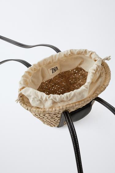 MINI RAFFIA-EFFECT BASKET BAG - Ecru White by Zara - Image 3