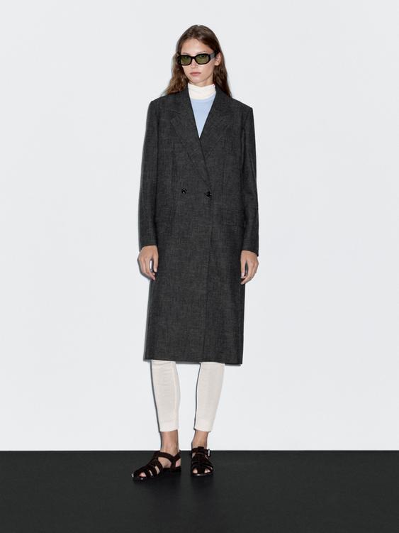 Long herringbone coat
