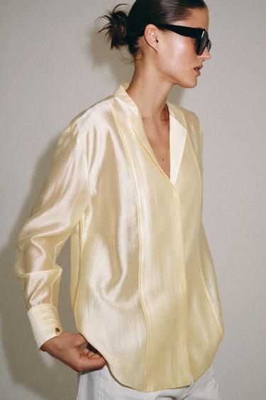 ZW COLLECTION FLOWING SHIRT - Yellow by Zara