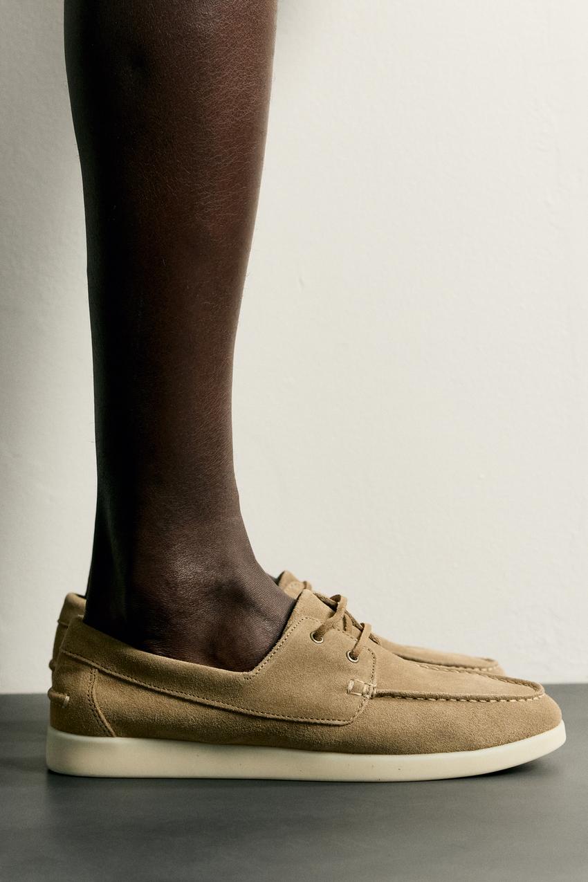 レザーデッキシューズ - ベージュ | ZARA Japan / 日本