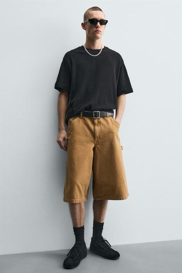 BERMUDA BOLSO DE CARPINTEIRO - Marrom da Zara