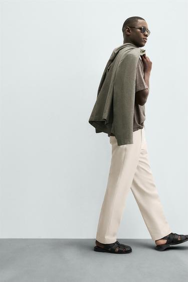 PANTALON COUPE REGULAR PLIS - Écru de Zara - Image 5
