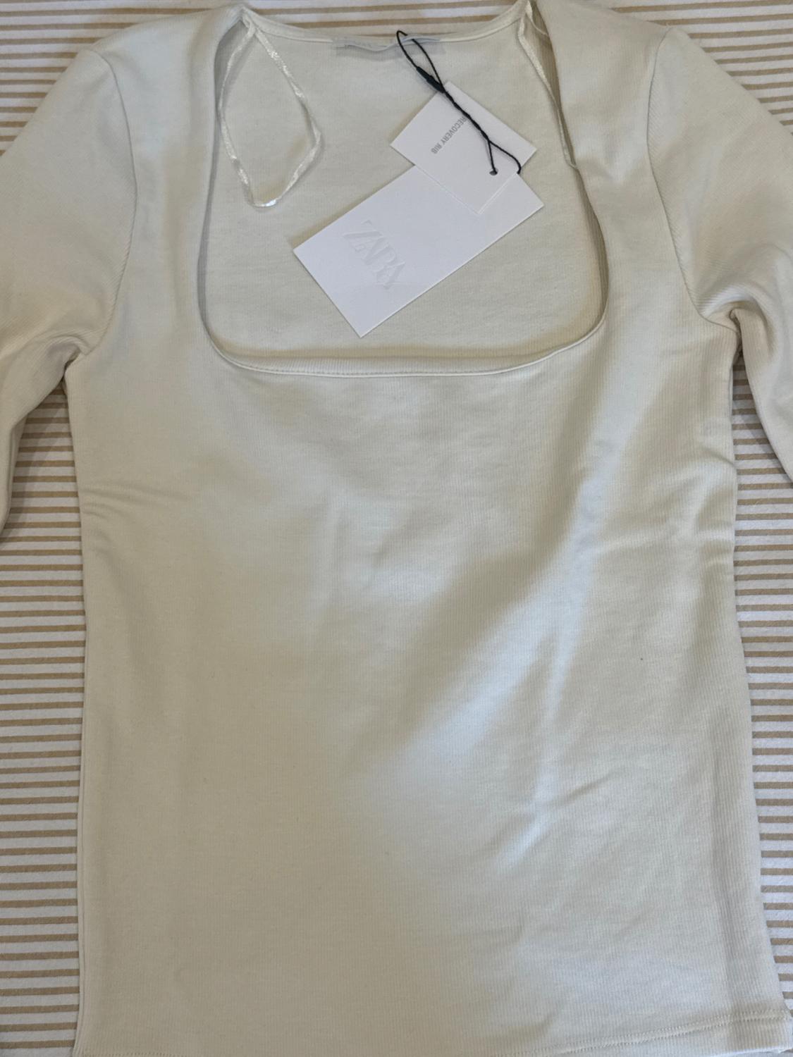 RIBBED T-SHIRT WITH SQUARE NECKLINE - Image 5