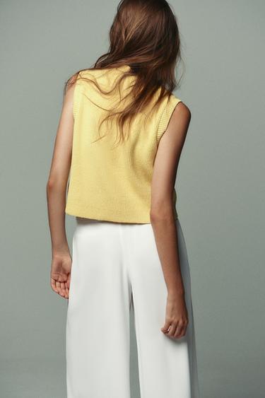 PLAIN KNIT TOP - Yellow by Zara - Image 2
