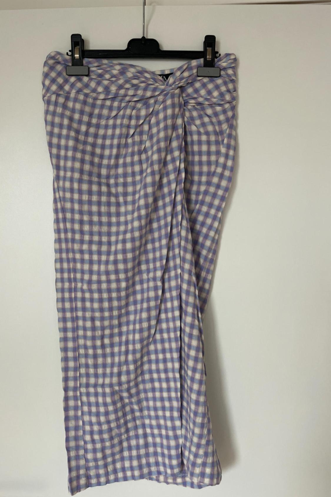KNOTTED GINGHAM CHECK SKIRT