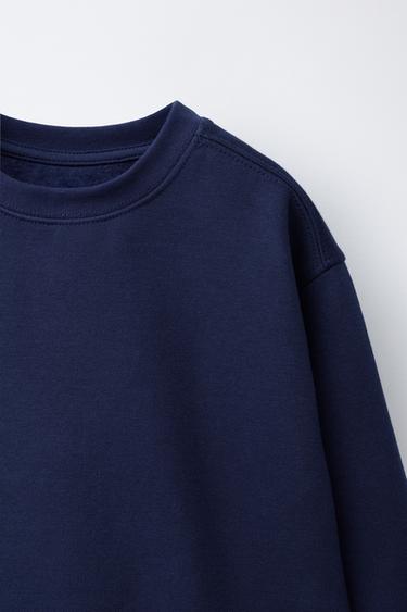 SWEAT BASIQUE À INSCRIPTION ET ÉTIQUETTE - Bleu de Zara - Image 2