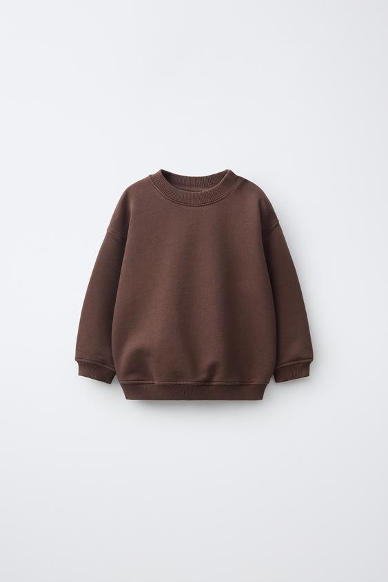 GARMENT DYED PLAIN SWEATSHIRT - Brown by Zara - Image 0