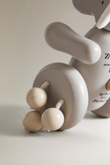 JOUET BÉBÉ À TIRER EN BOIS ÉLÉPHANT - Gris de Zara - Image 4