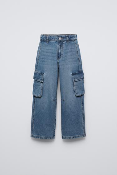 JEANS CARGO - أزرق وسط الخاص بـ Zara - صورة 0
