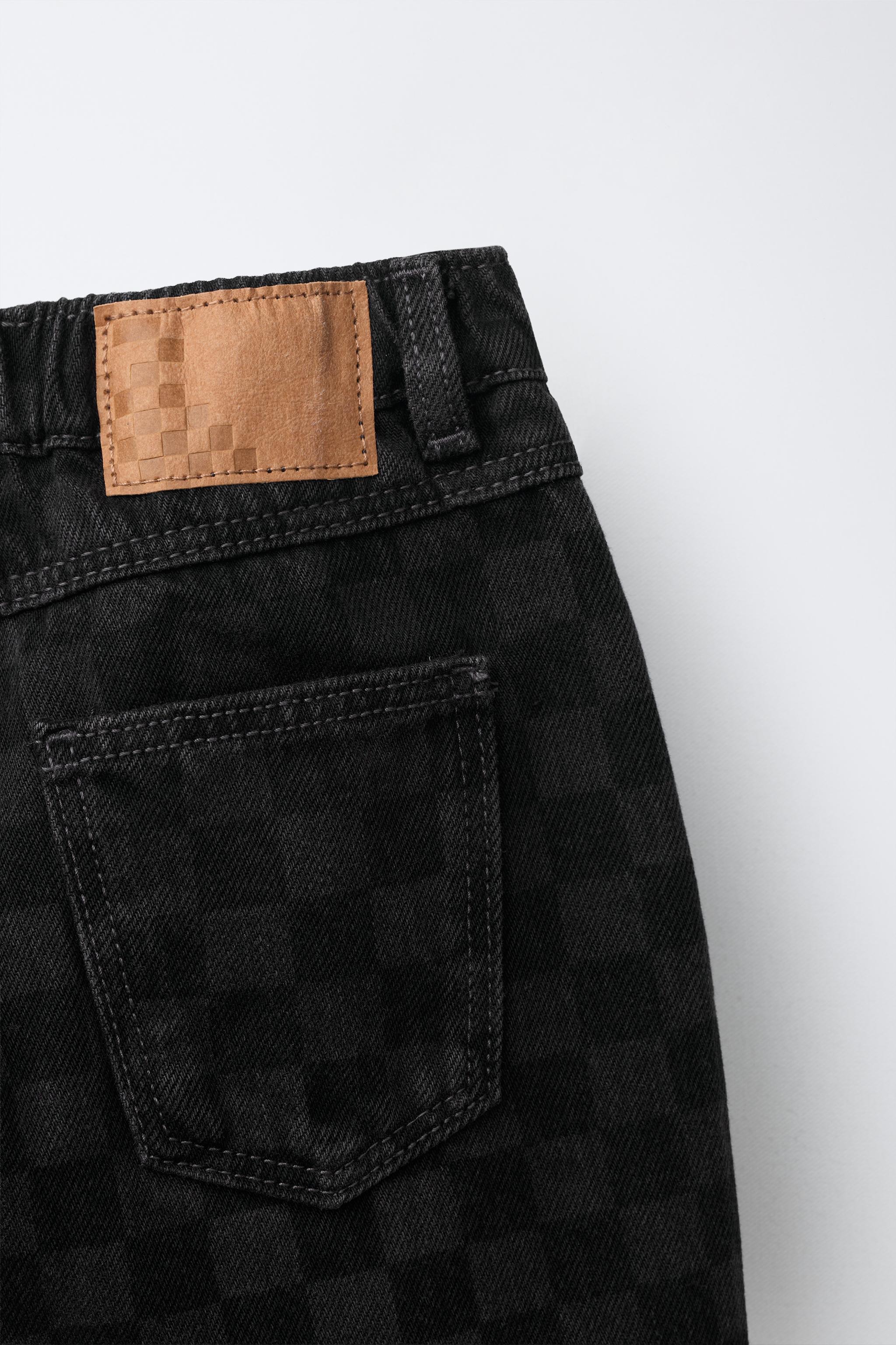 Детские джинсы Zara CHECKERBOARD PRINT BAGGY JEANS — фото 4