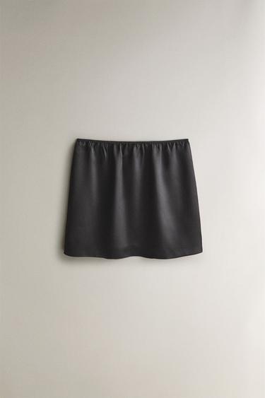 COMBINACIÓN SEDA FALDA - Gris de Zara