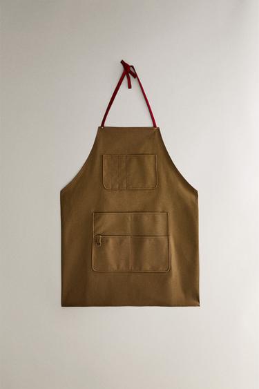COTTON CARPENTER APRON - Khaki by Zara - Image 0