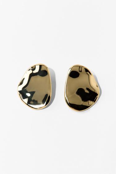 METAL SHEET EARRINGS - Golden by Zara