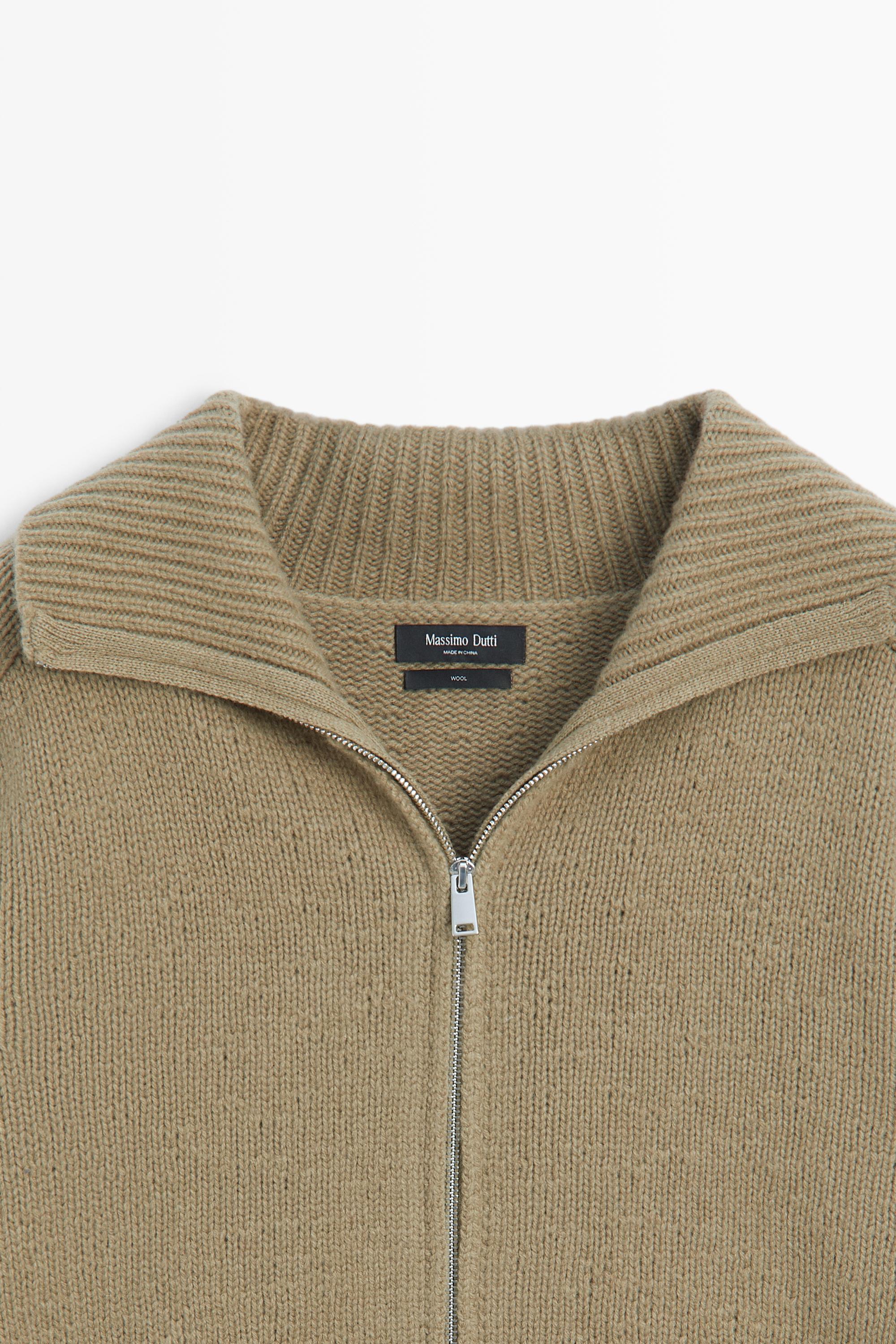 Cardigan en maille 100 % laine à fermeture Éclair