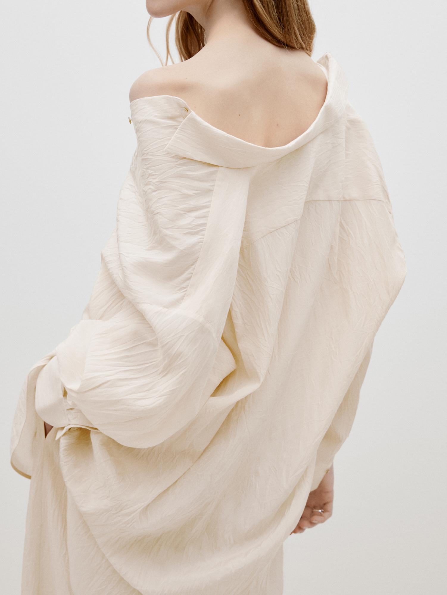 Flowing creased-effect oversize blouse - Limited Edition