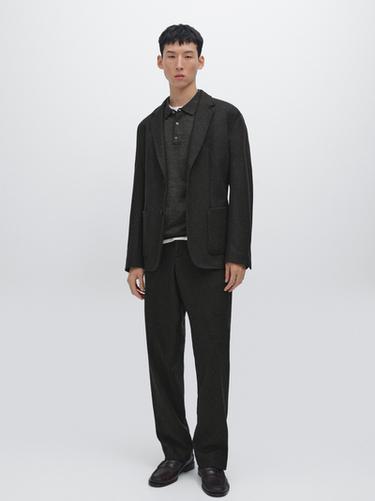 Zara Wool blend suit blazer - Anthracite Gray