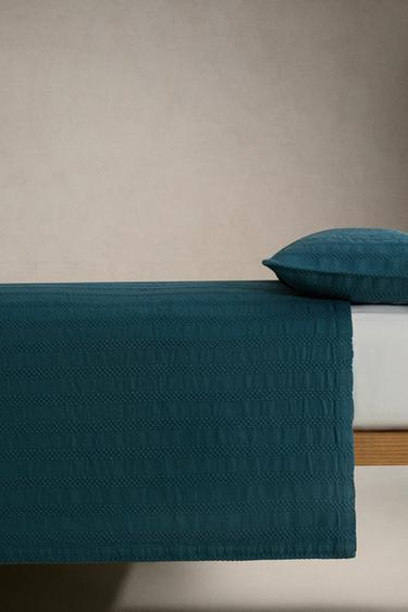 COUVRE-LIT ENFANT TEXTURE RAYURES - Bleu de Zara - Image 2