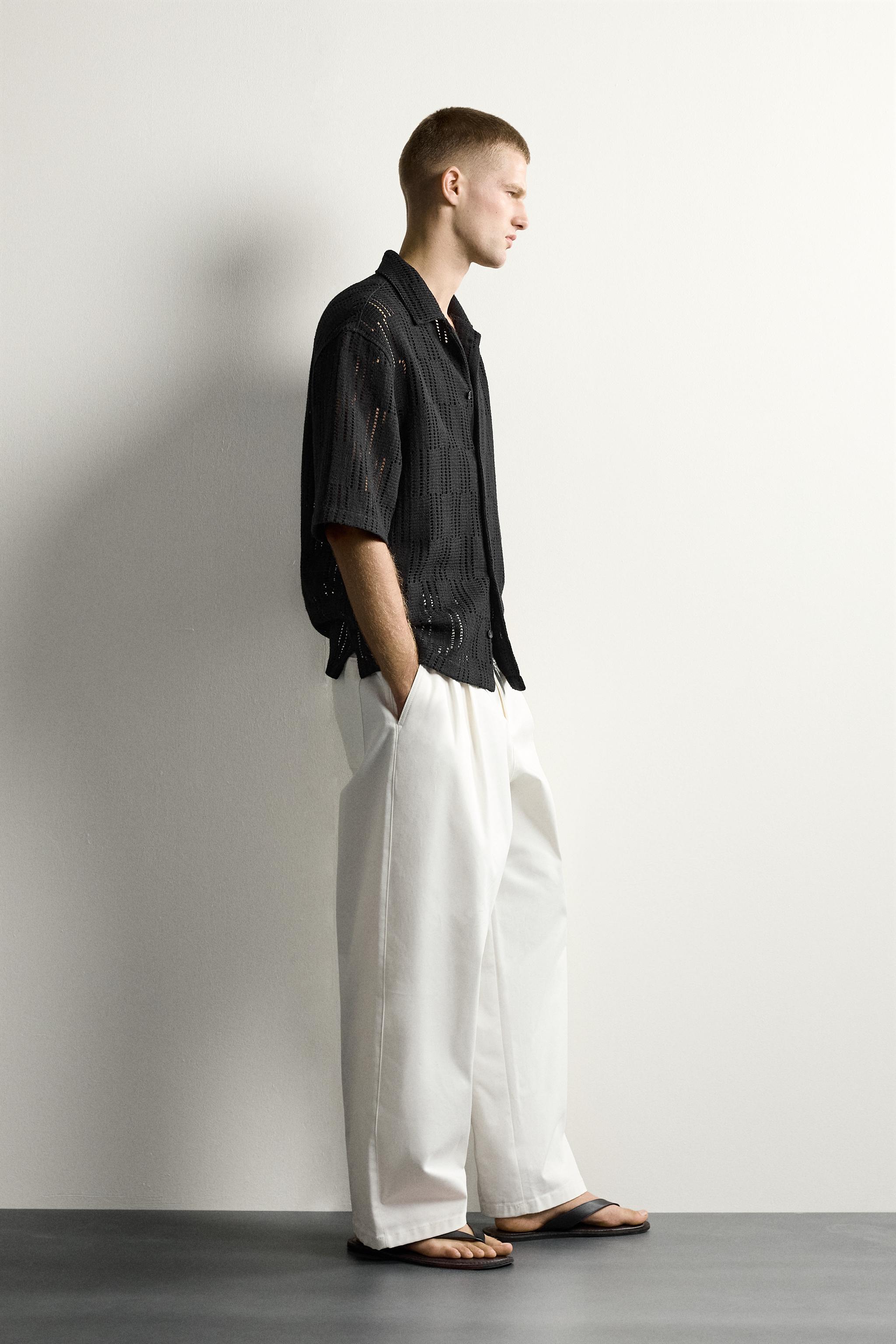 OPEN-KNIT RELAXED FIT SHIRT