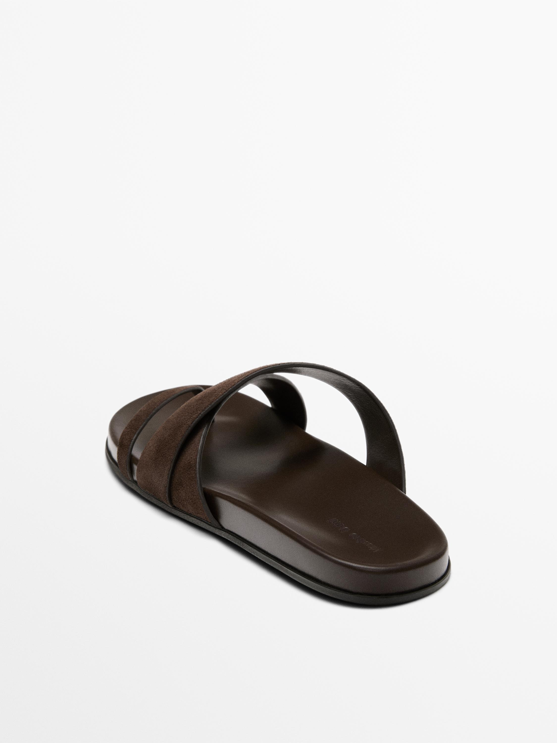 Leather strap sandals