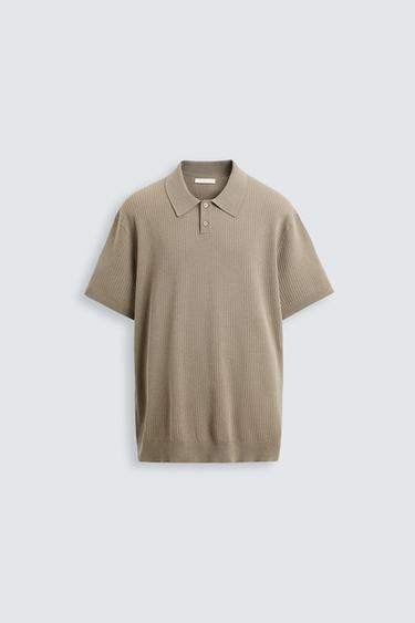 POLO DE MALHA CANELADA - torrado da Zara