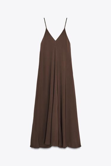 ZW COLLECTION LONG DRESS - Dark brown by Zara - Image 6