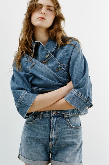 TRF LAYERED DENIM JACKET - Blue by Zara
