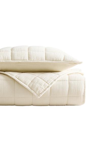 Zara KIDS CHIFFON QUILT WITH SQUARES - Ecru