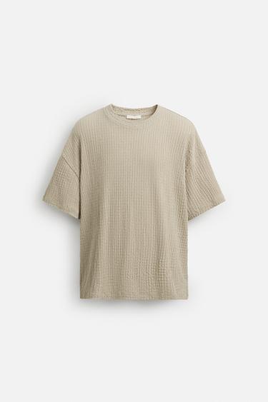 IRREGULAR TEXTURE T-SHIRT - Mid-grey by Zara - Image 5